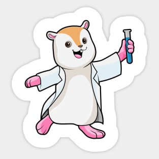 Hamster as Scientist with Test tube Sticker